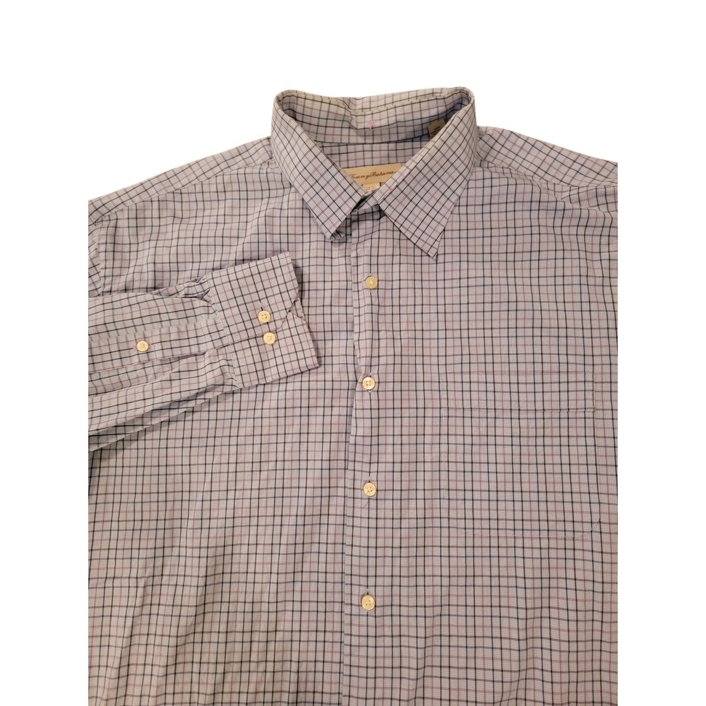 Tommy Bahama Mens Button Down Shirt Long Sleeve Plaid Blue/Purp Size 16 1/2 36‎